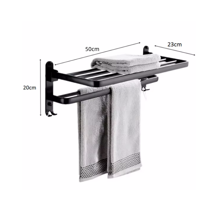 Wall Mount Foldable Aluminum Towel Rack