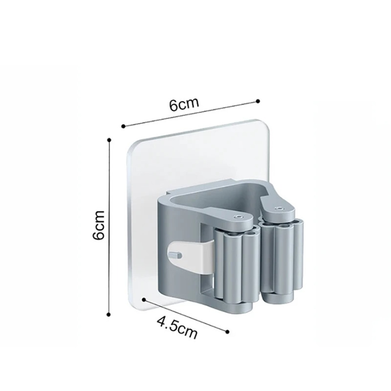 4pcs Wall-Mounted Waterproof Mop Storage Rack Broom Hanger Hooks