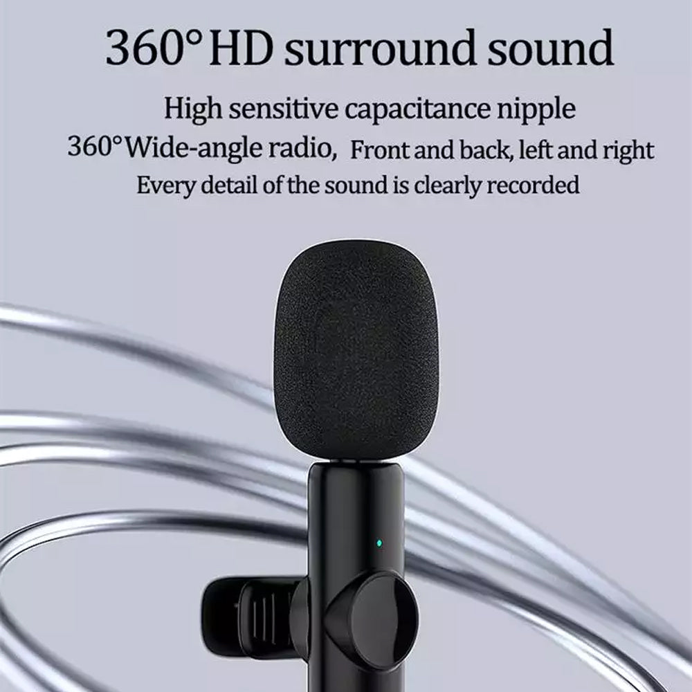 Rechargeable Wireless Mini Plugged-in Microphone Lapel with Clip