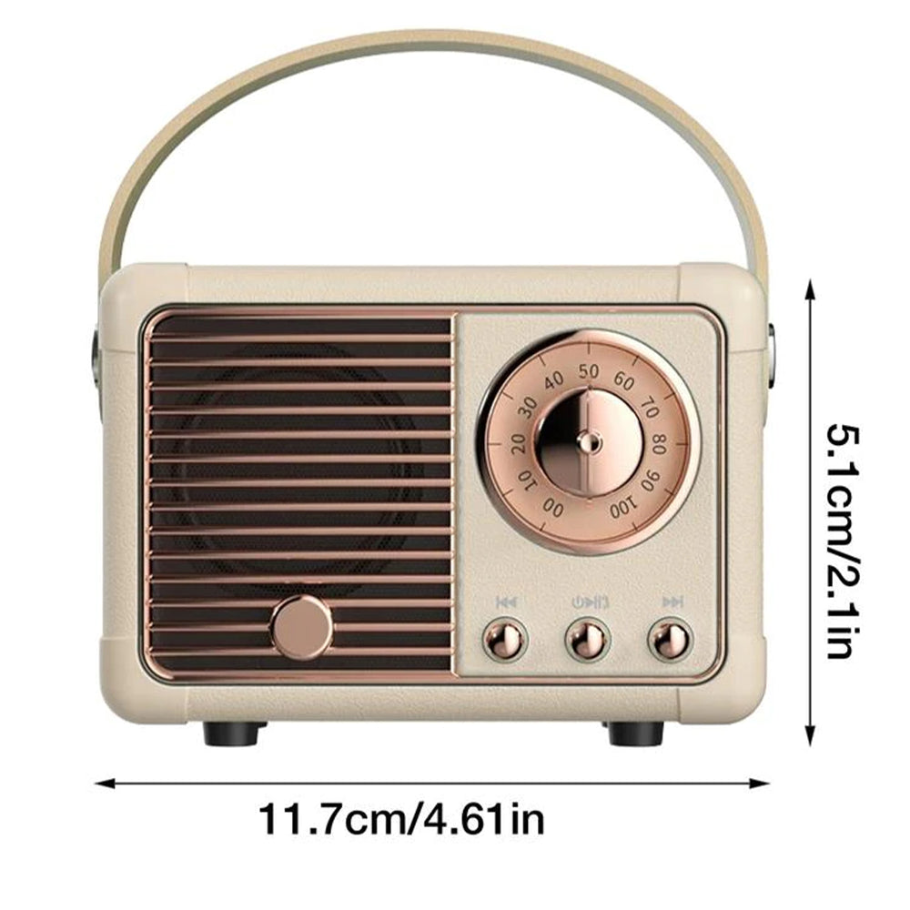 Retro Wireless Mini Bluetooth Speaker Vintage Décor for iPhone Android - USB Rechargeable
