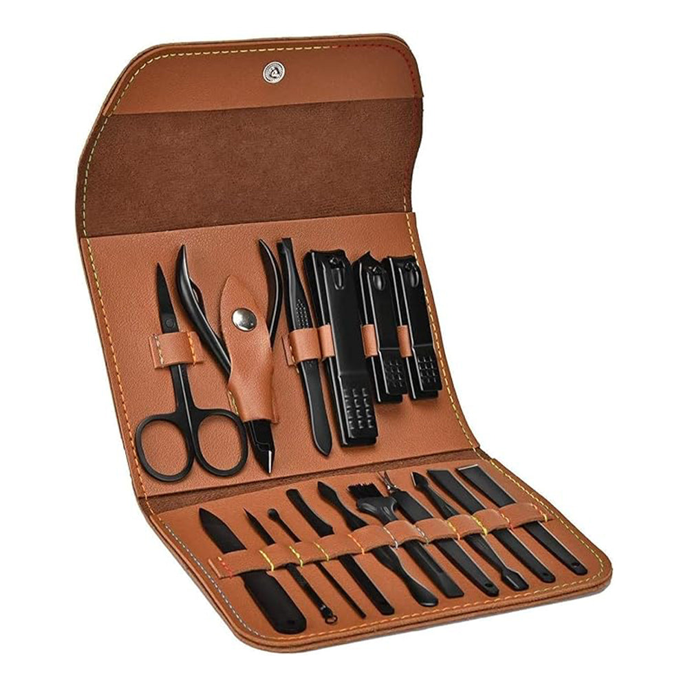 16pcs High-quality Steel Professional Nail Cutters Tools with Travel Case Kit
