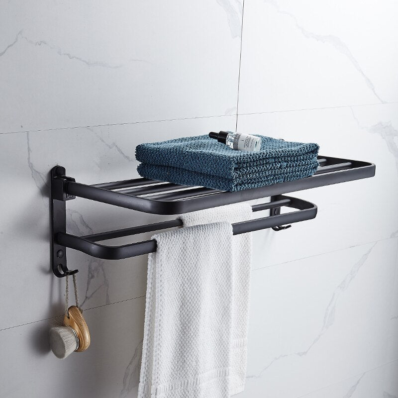 Wall Mount Foldable Aluminum Towel Rack