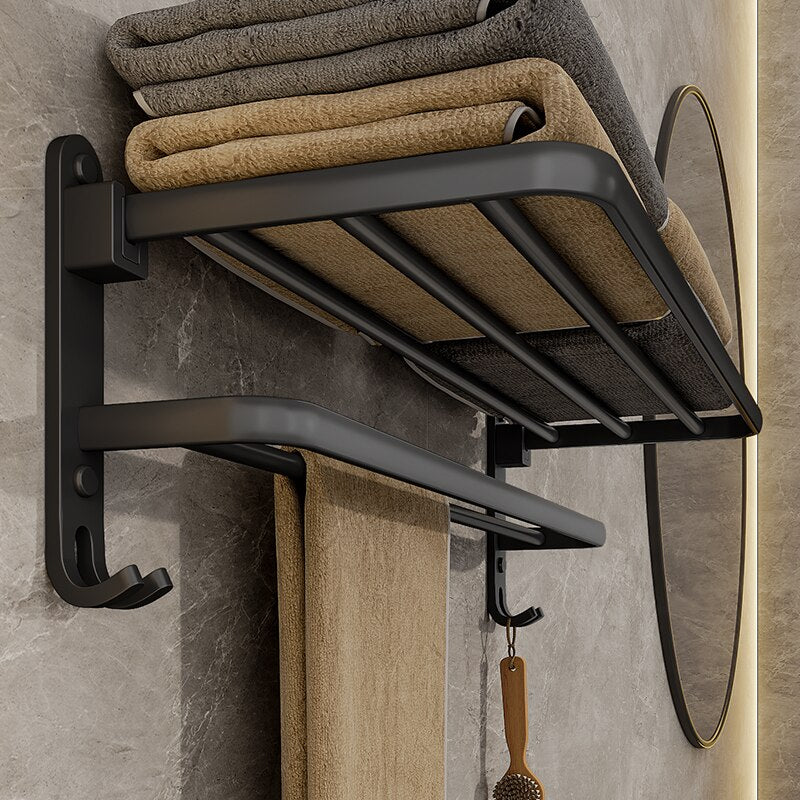 Wall Mount Foldable Aluminum Towel Rack