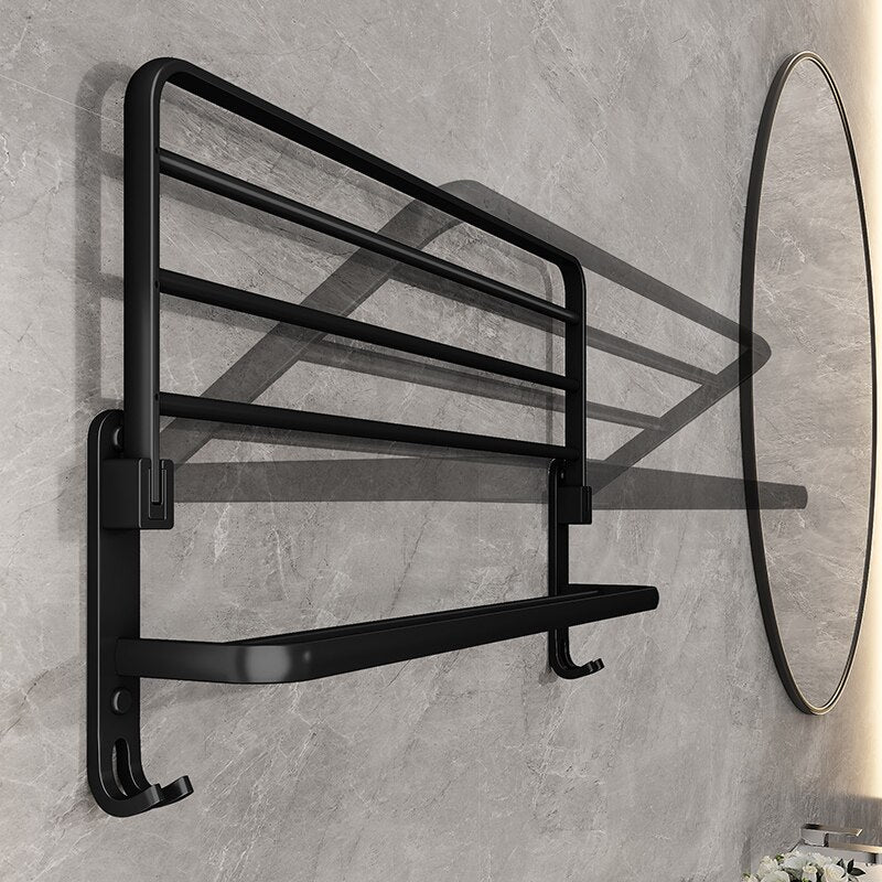 Wall Mount Foldable Aluminum Towel Rack