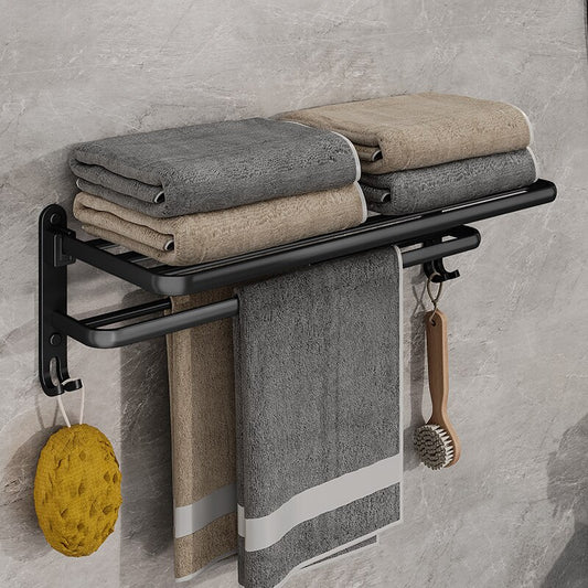 Wall Mount Foldable Aluminum Towel Rack