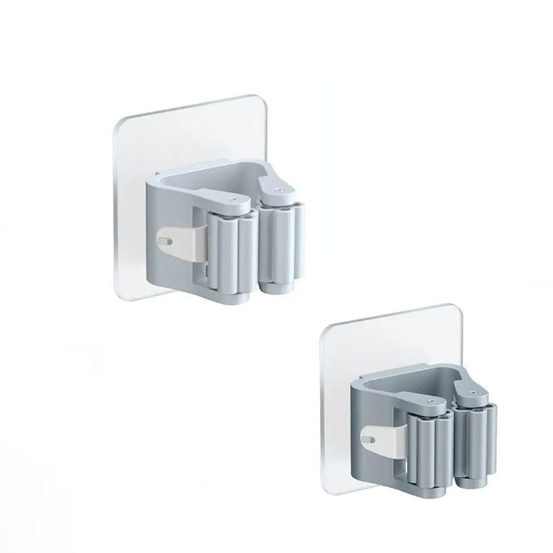 4pcs Wall-Mounted Waterproof Mop Storage Rack Broom Hanger Hooks