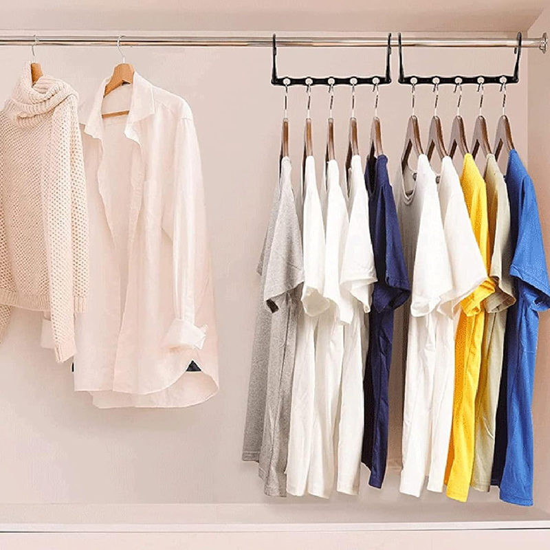 10 Pcs Space Saving Magic Hangers Plastic Clothes Organizer For Small Closet