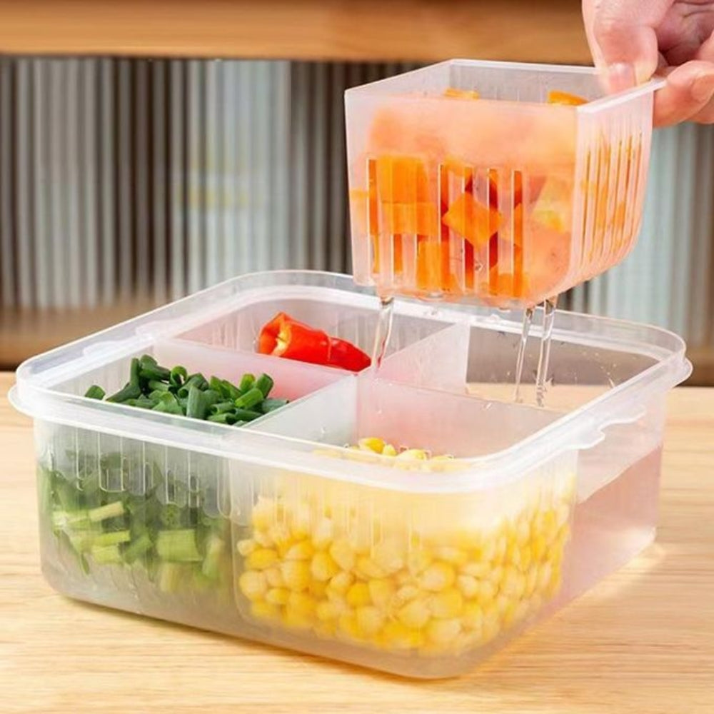 Refrigerator Storage Box 4 and 6 Grids Food Vegetable Fruit