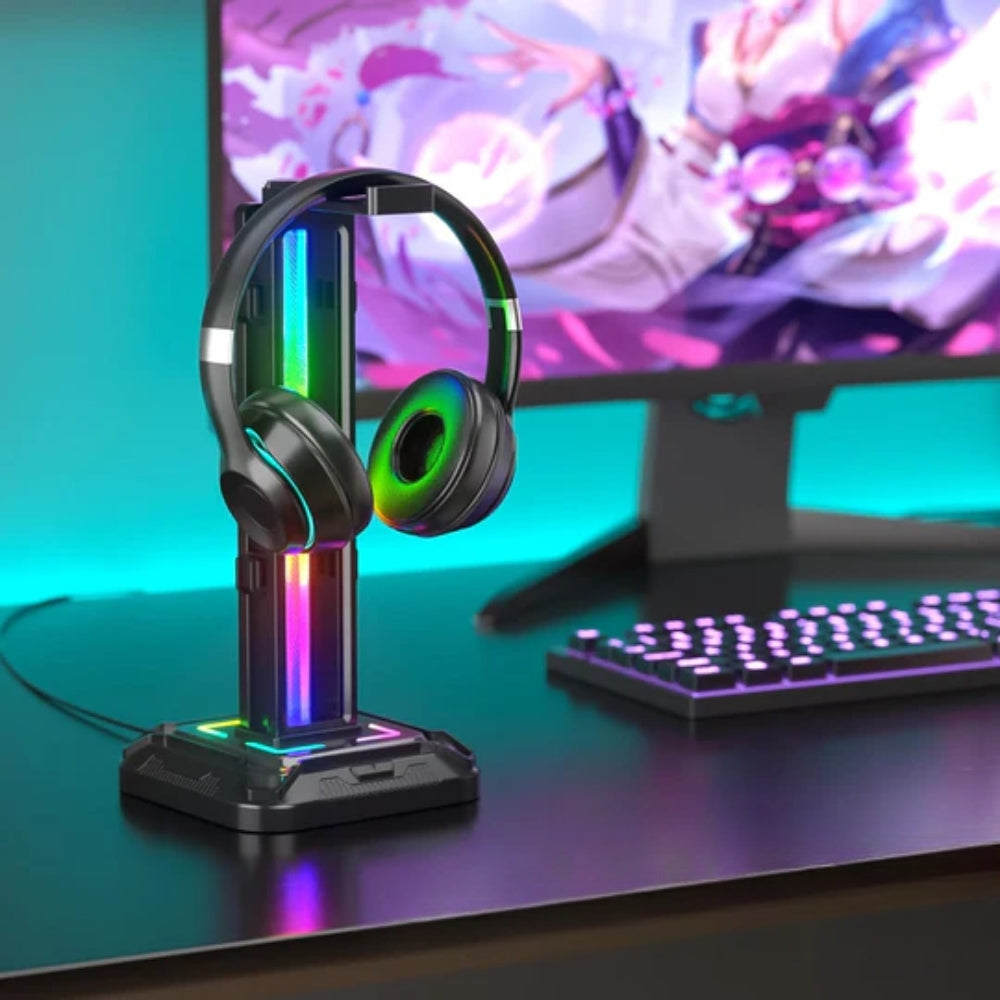 Controller Stand with 9 Light Modes Headset Holder for Desk Stand