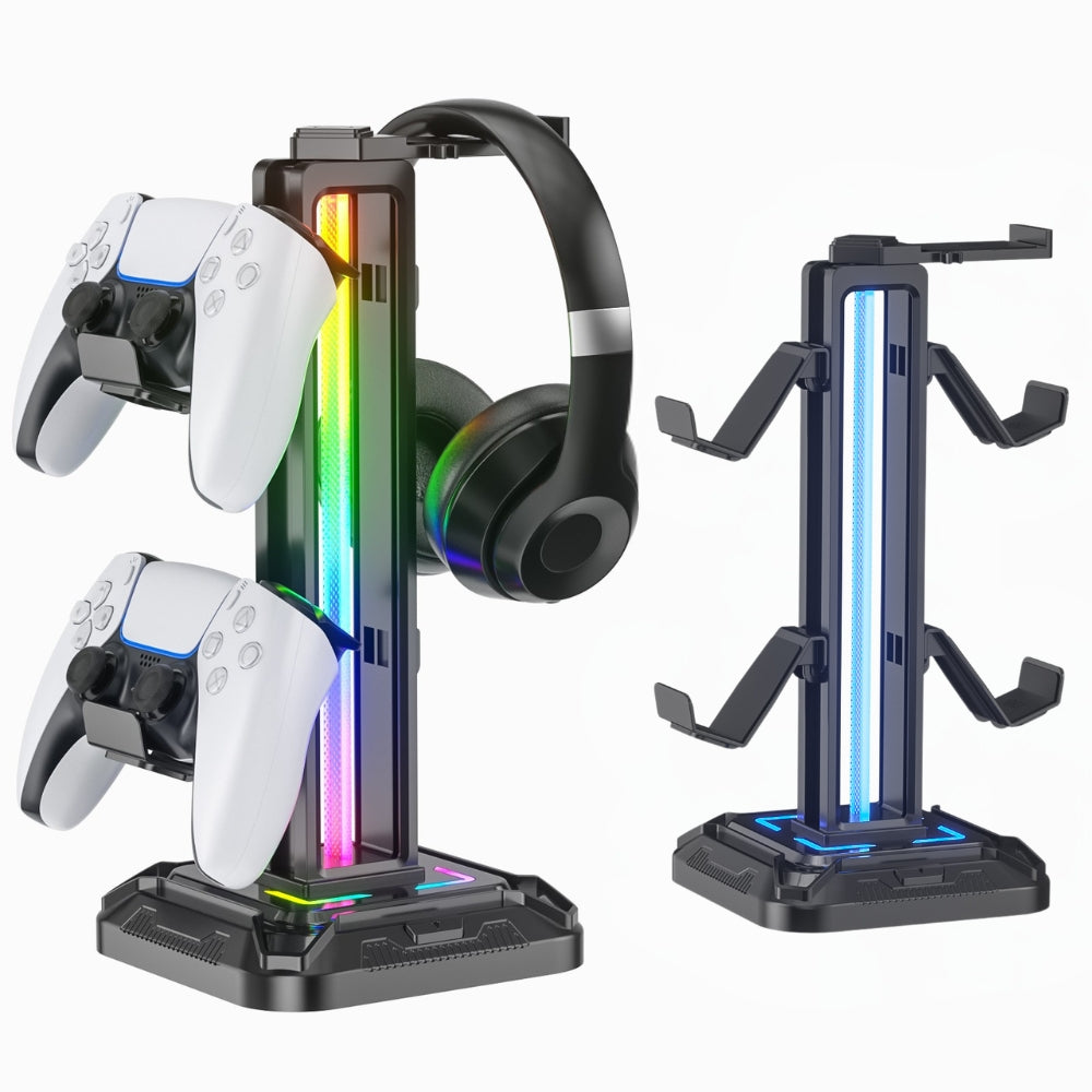 Controller Stand with 9 Light Modes Headset Holder for Desk Stand