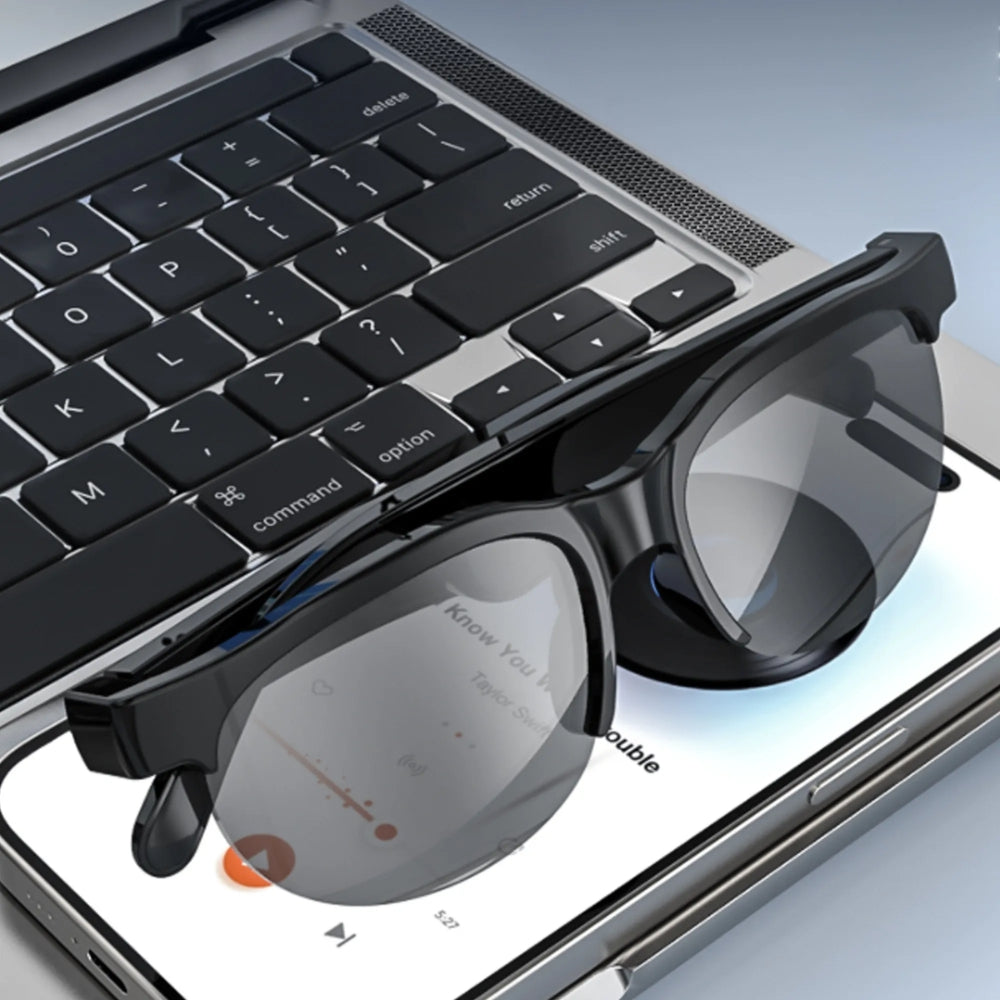 AI Translation Bluetooth Glasses with Microphone and Earphones