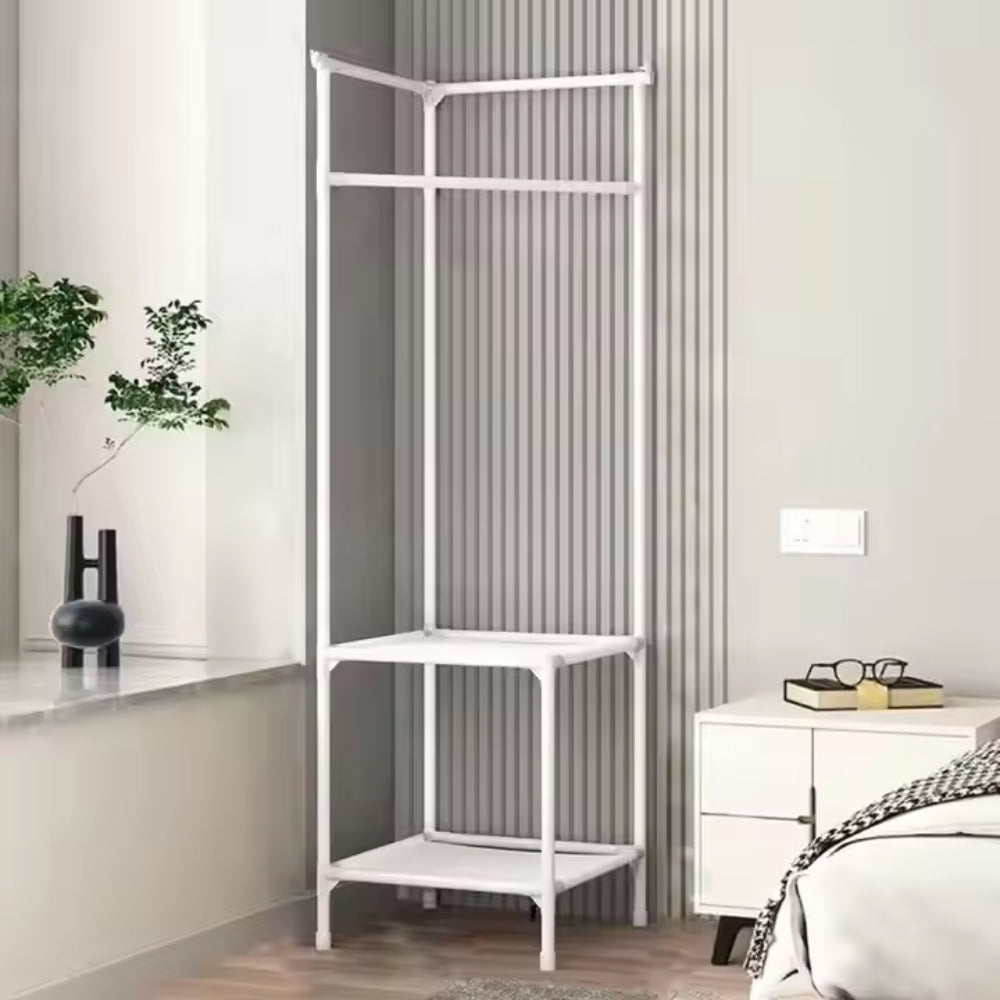 Multifunction Multi-Layer Floor Standing Corner Hanger Clothing Storage Shelf