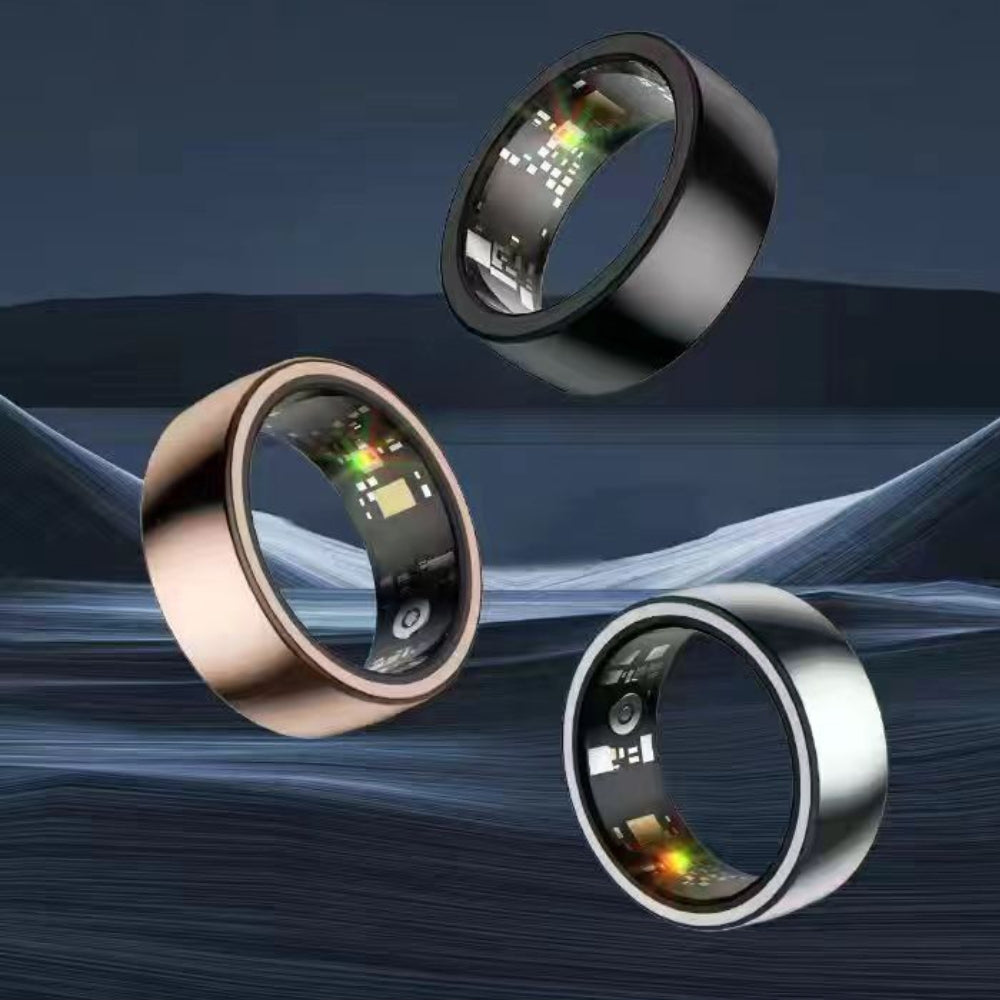 5ATM Waterproof Health Monitor Smart Ring with Charging Case