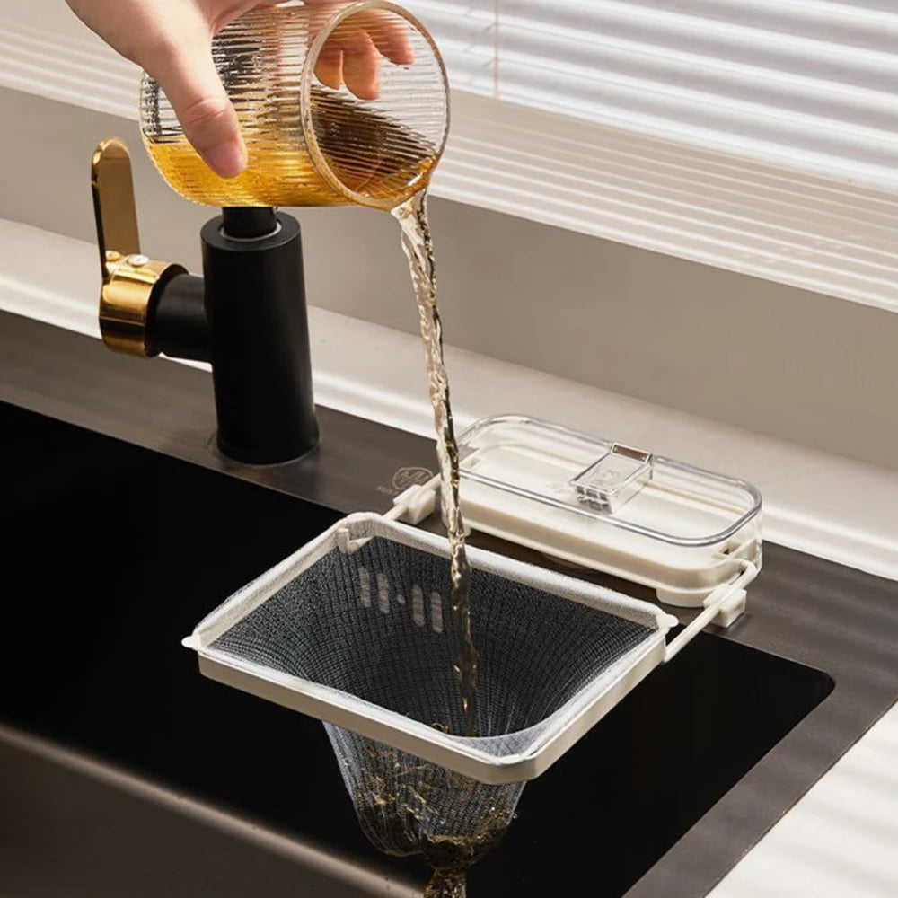 Foldable Kitchen Sink Filter Rack with 50 Filter Bags