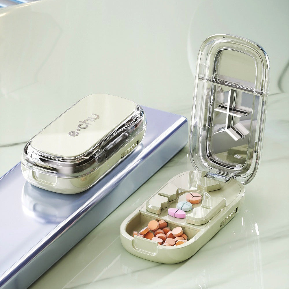 Portable Drug Tablet Medicine Dustproof Divider Organizer Crusher Pill Cutter